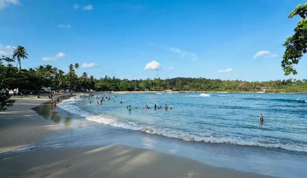 Tropical path to beaches near Surf Range