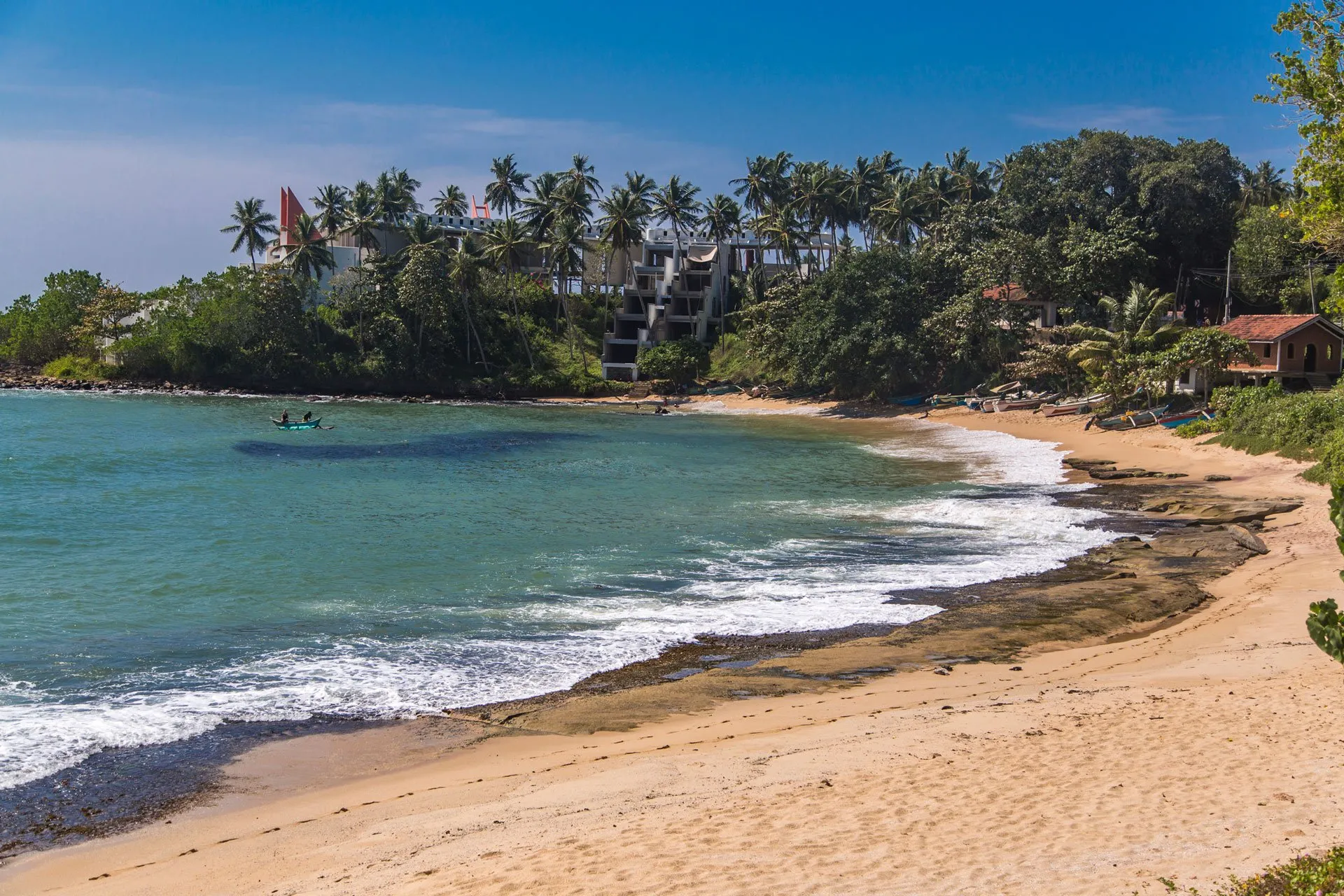 Surfers walking to a beach near Matara Sri Lanka