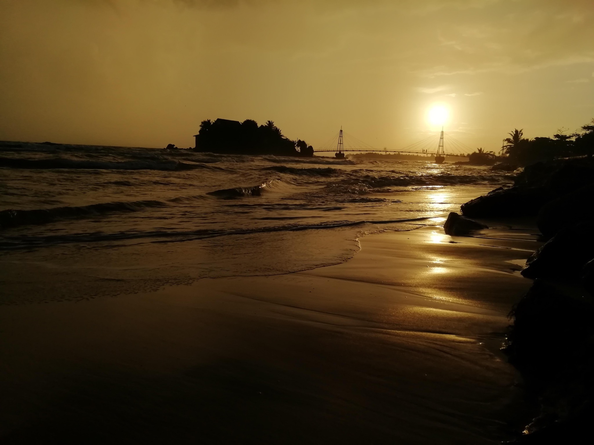 Tropical beach path near Surf Range Matara
